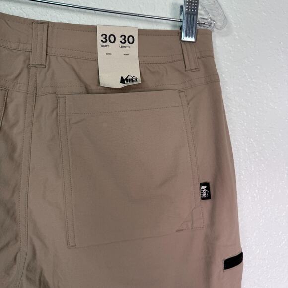 REI Trail Made Pants Mens 30 x 30 Hiking Trail Pant Outdoor Hike UPF 50 Tan NEW - Picture 7 of 11